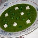 Creme de ervilhas com queijo fresco