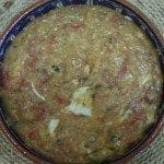 Açorda de tomate com ovos estrelados
