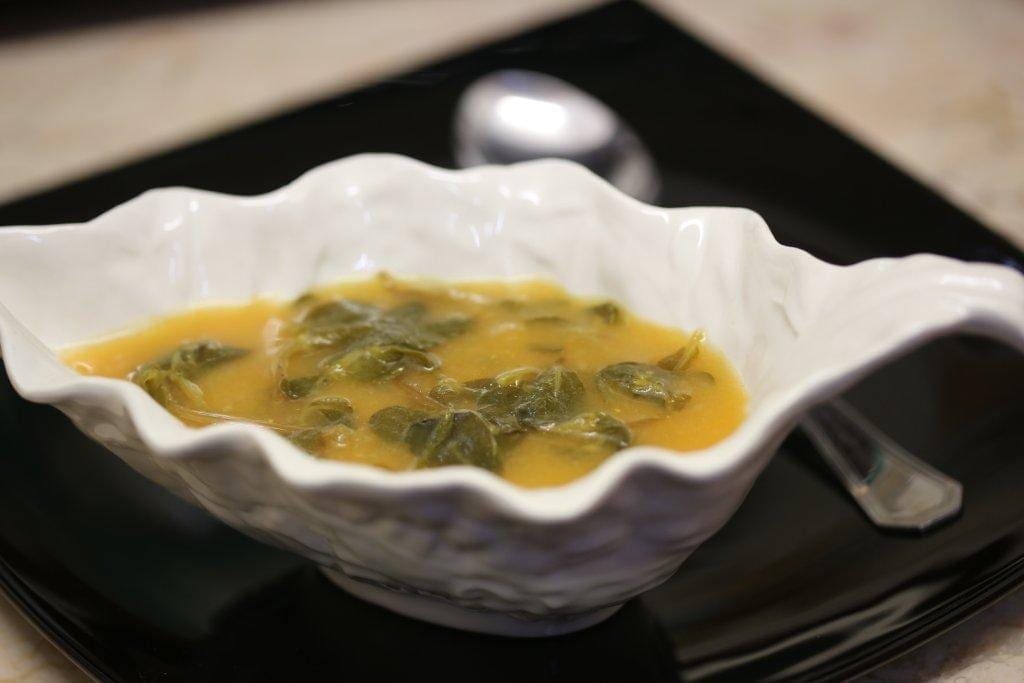Sopa de beldroegas com abóbora