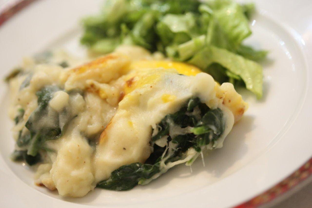 Empadão de bacalhau com espinafres