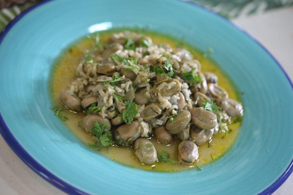 Arroz de favas vegetariano